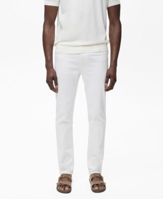 MANGO - Men's Slim Fit White Jan Jeans