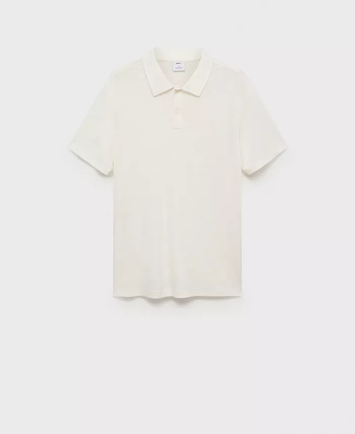 Men's Linen-Blend Slim Fit Polo Shirt - thumbnail 3