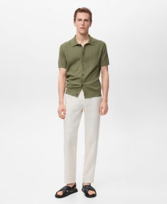 Men's Openwork Detail Cotton Shirt