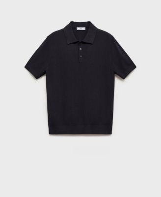 Men's Ribbed Knit Polo Shirt