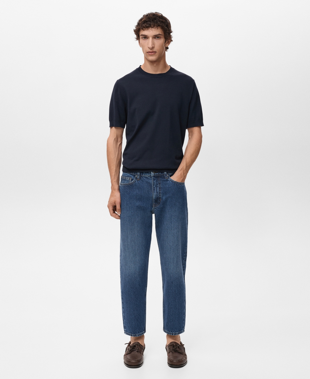 Mango Men's Regular Fit Cotton Jeans In Blue