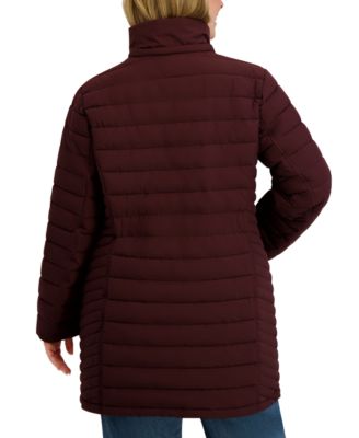 Plus Size Hooded Water-Resistant Puffer Coat