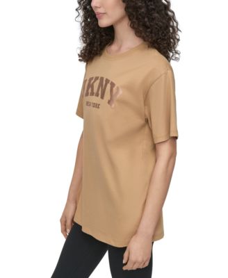 Sport Women's Varsity Satin Logo Oversized Cotton T-Shirt 