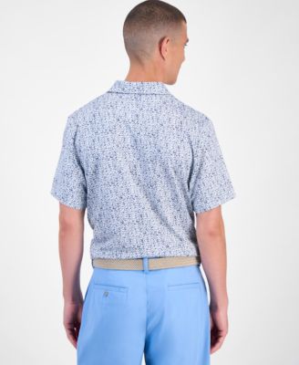 Men's Micro-Floral Polo Shirt