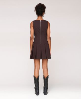 Women's Boat-Neck Sleeveless Short Fit & Flare Dress