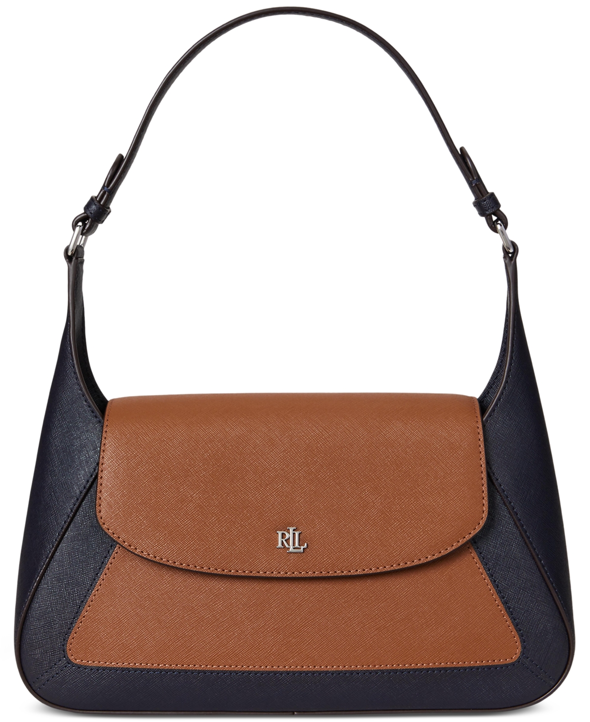 Ralph Lauren Two-tone Leather Small Schylar Shoulder Bag