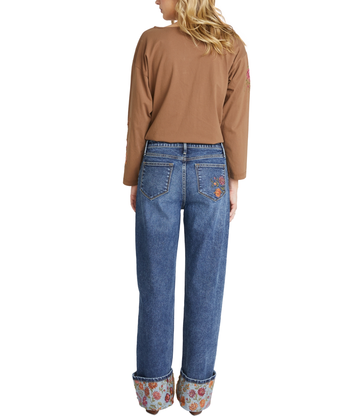 Driftwood Dritwood Women's Crewneck X Oshibana Embroidered Top In Blue