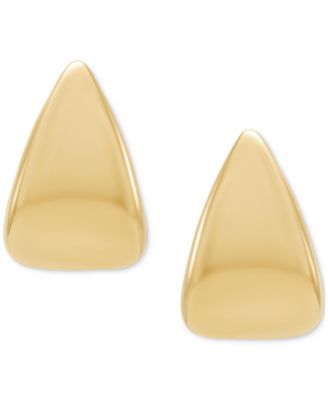 Polished Graduated Curved Bar Stud Earrings in 14k Gold