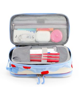 Doodle Pencil Case with Organizational Pockets and Handle Strap