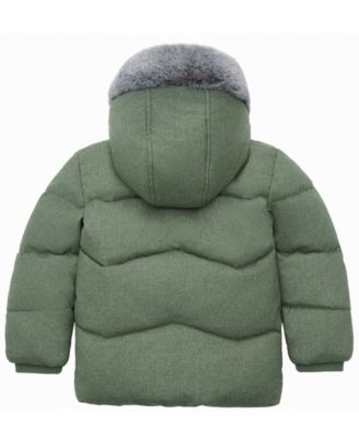 Baby Boys Sherpa Lined Puffer Jacket Winter Coat