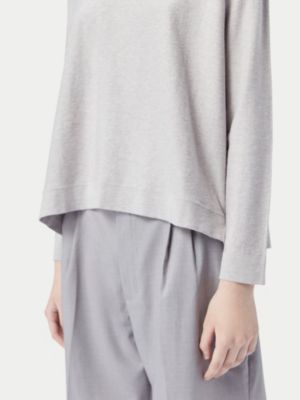 Women's Boatneck Cotton Silk Cashmere Blend Sweater