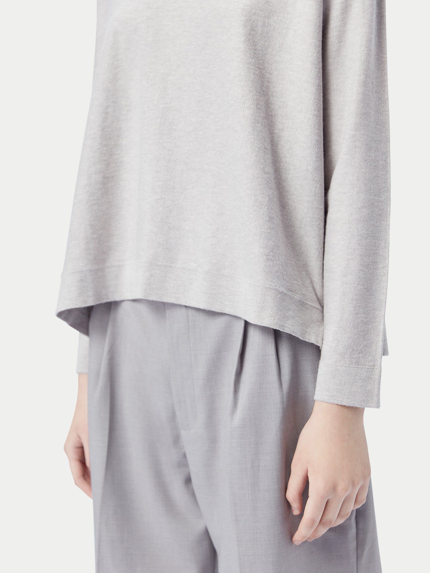 Женский свитер Gobi Cashmere Boatneck Cotton Silk Cashmere Blend, цвет: Светлый бежевый — фото 5