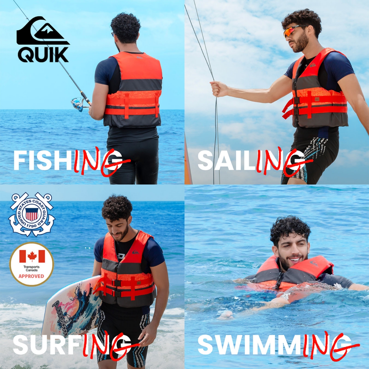 Quiksilver Uscg Approved Adult Life Vest