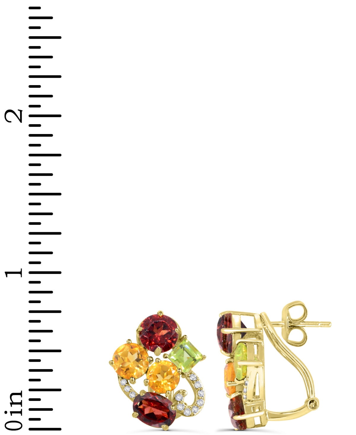 Macy's Lab-grown Opal And Multi-topaz Earrings In Sterling Silver In Multi