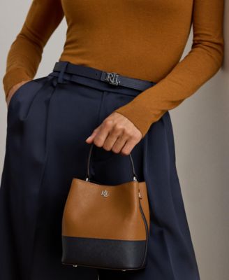 Lauren Ralph Lauren - Two-Tone Leather Small Reese Bucket Bag