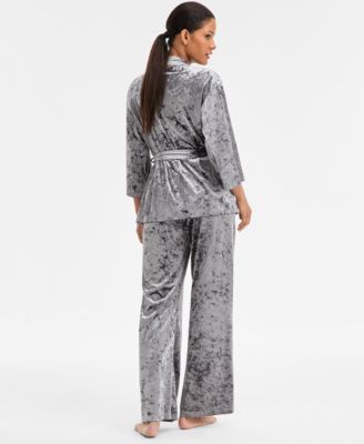 Women's 3-Pc. Crushed Velvet Pajama Set, Macy's Exclusive