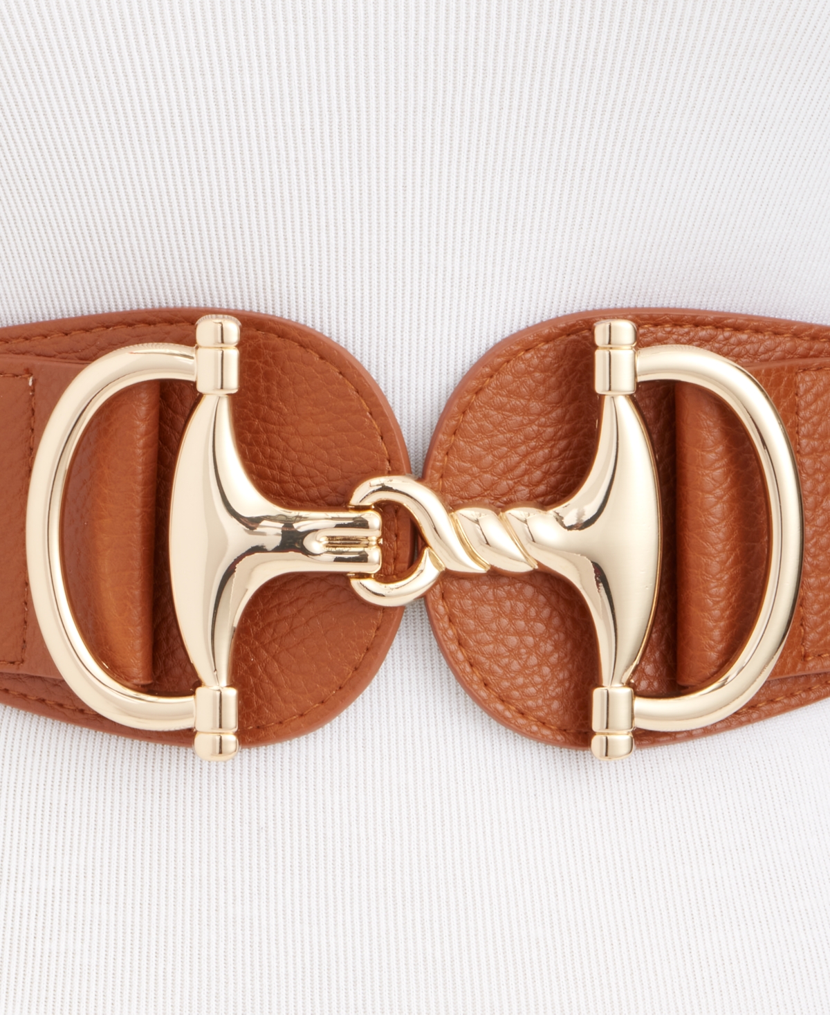 Giani Bernini Horsebit Link Buckle Stretch Belt In Brown