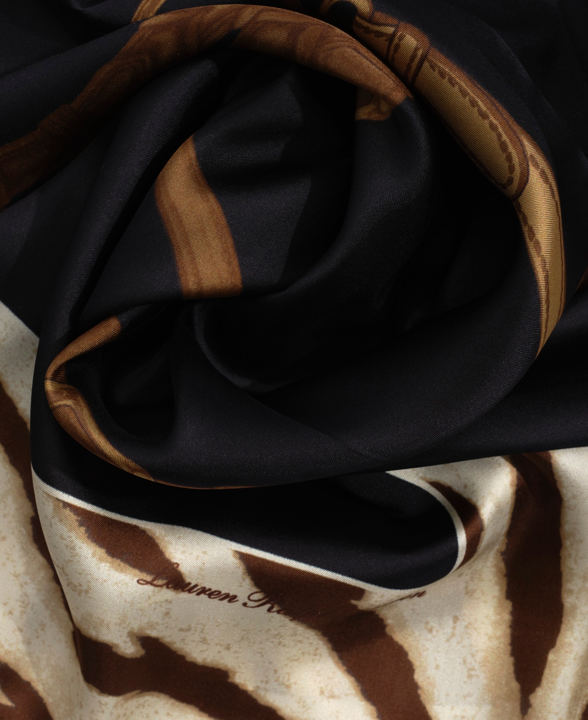 Ralph Lauren Belting Square Scarf In Black