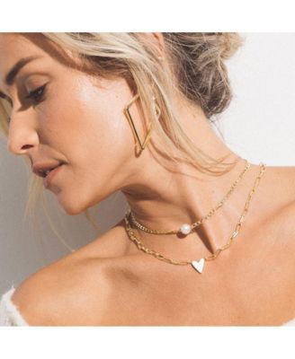 14K Gold-Plated Enamel Heart Necklace