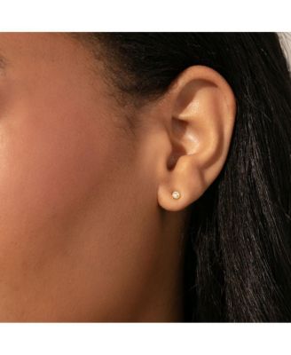 14k Gold-Plated Cubic Zirconia Simple Stud Earrings