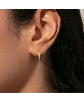 14K Gold-Plated Snake Huggie Earrings, 0.5"