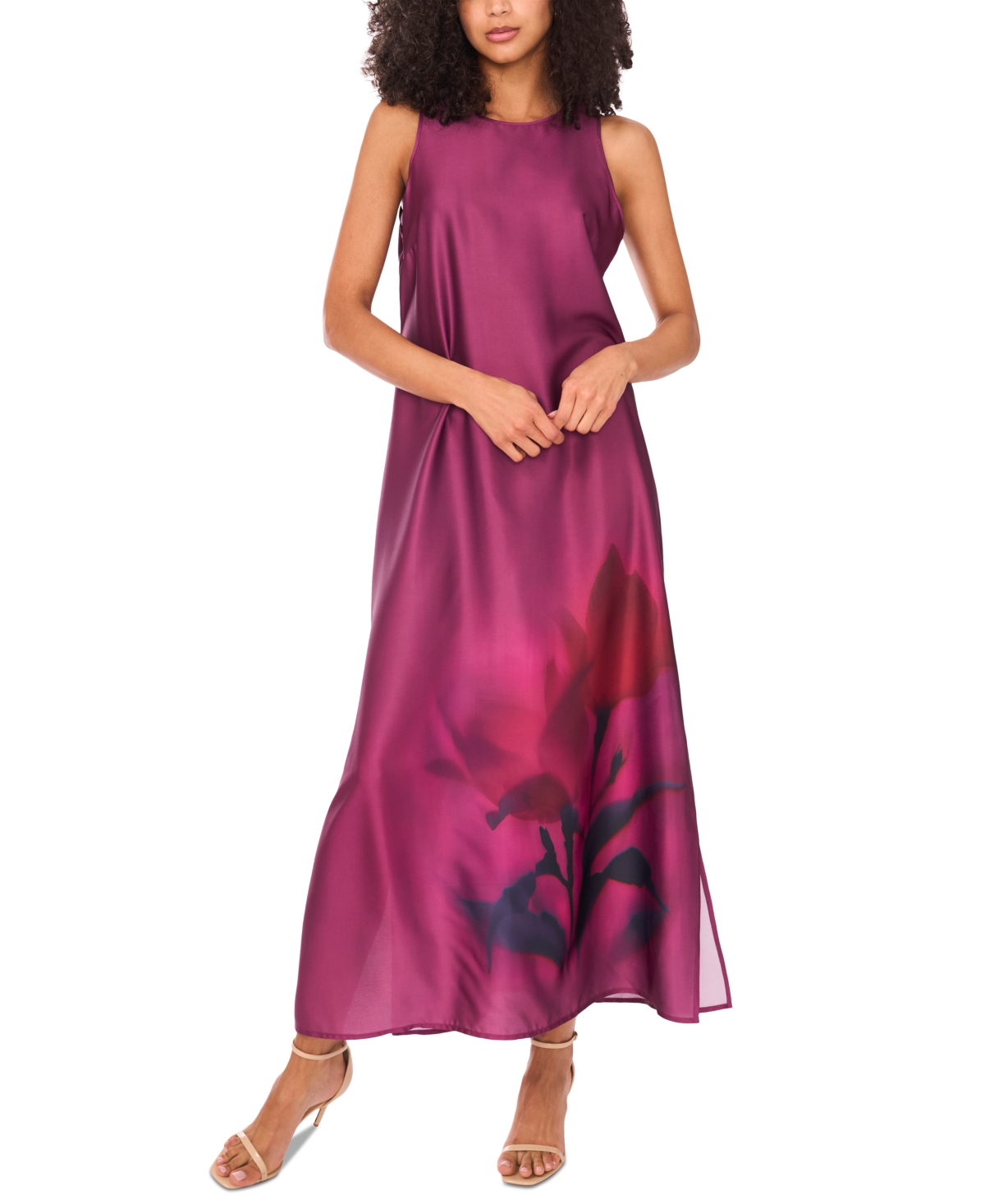 Vince Camuto Women's Placed-print Maxi Dress In Purple