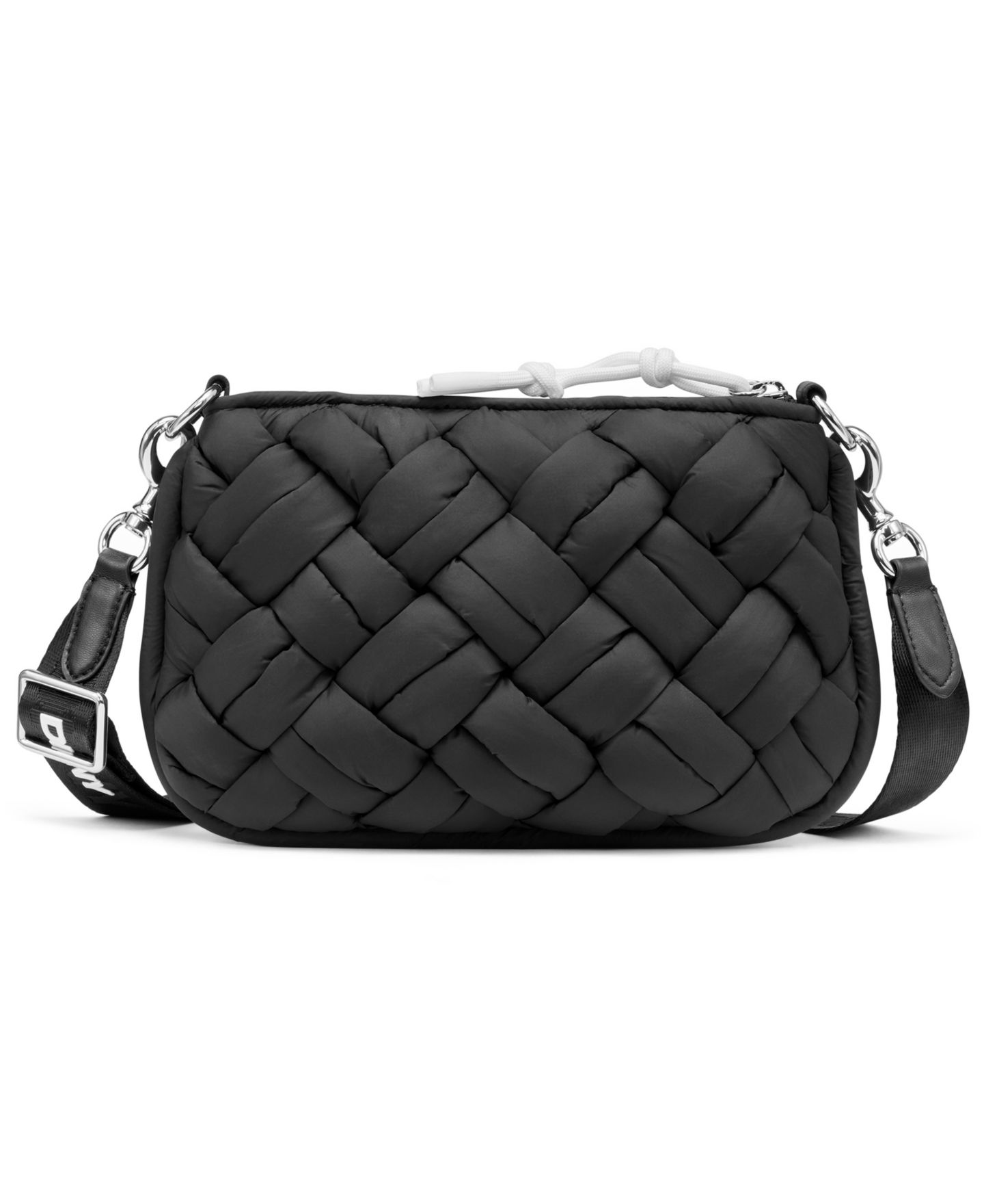 Женская сумка DKNY Nadia Small Quilted Crossbody, цвет: Чёрный / Серебряный — фото 4