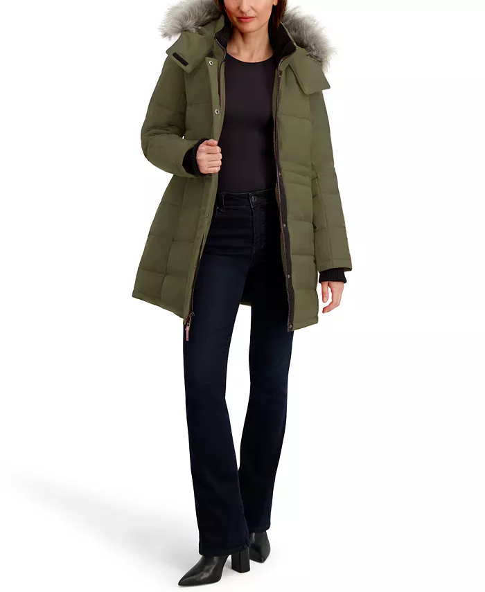 Women's Hooded Puffer Coat - thumbnail 8