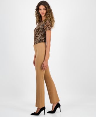 Women's Crepe High-Rise Flared-Leg Pants, Macy's Exclusive