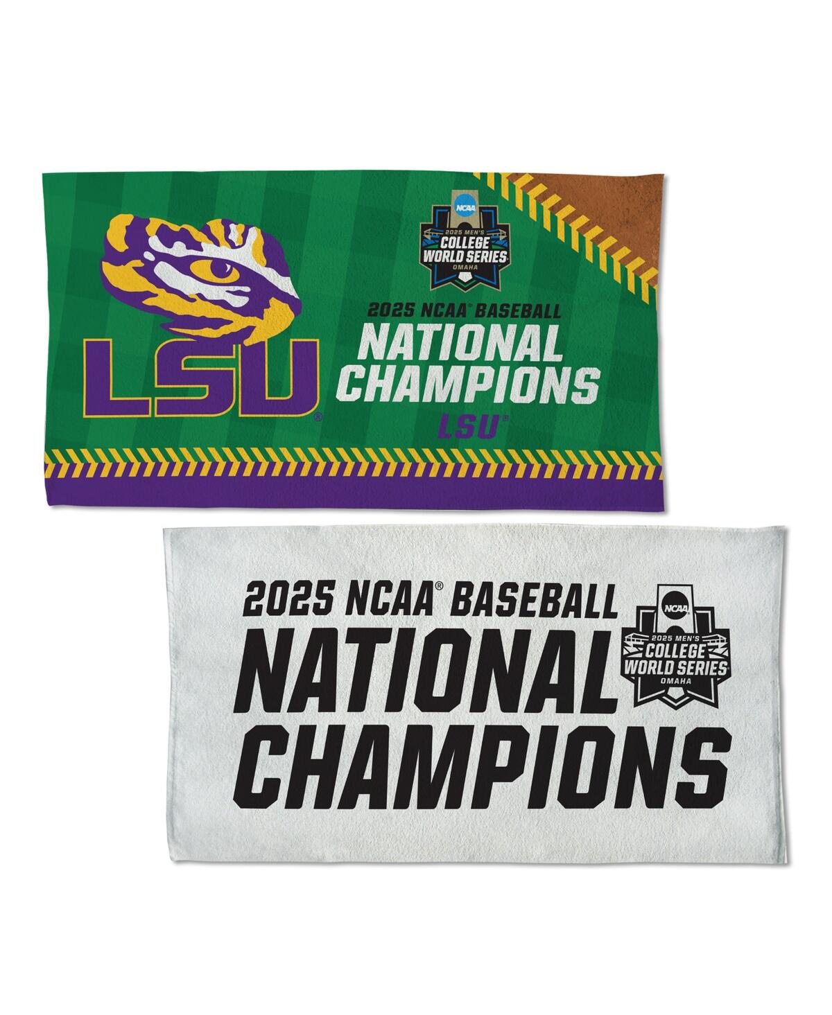 Wincraft Lsu Tigers 2025 Ncaa Baseball Men's College World Series Champions Locker Room 22" X 42" On-field Ce In Transparent
