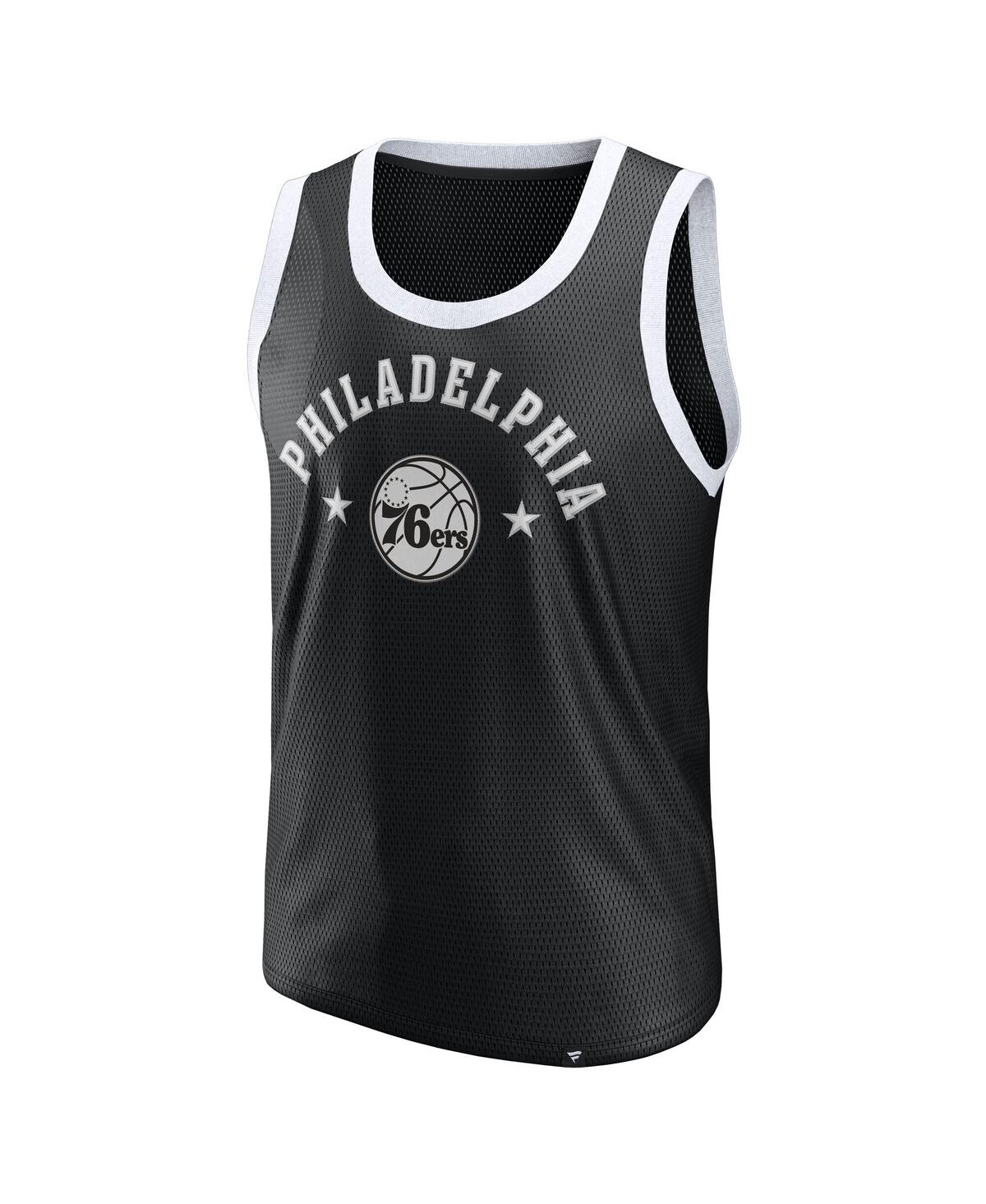 Fanatics Men's Black Philadelphia 76ers Mesh Tank Top In Black