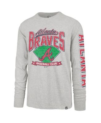 Men's Gray Atlanta Braves Big Tall Distressed Franklin Long Sleeve T-Shirt