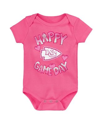 Outerstuff - Newborn Pink Kansas City Chiefs Happy Gameday Bodysuit