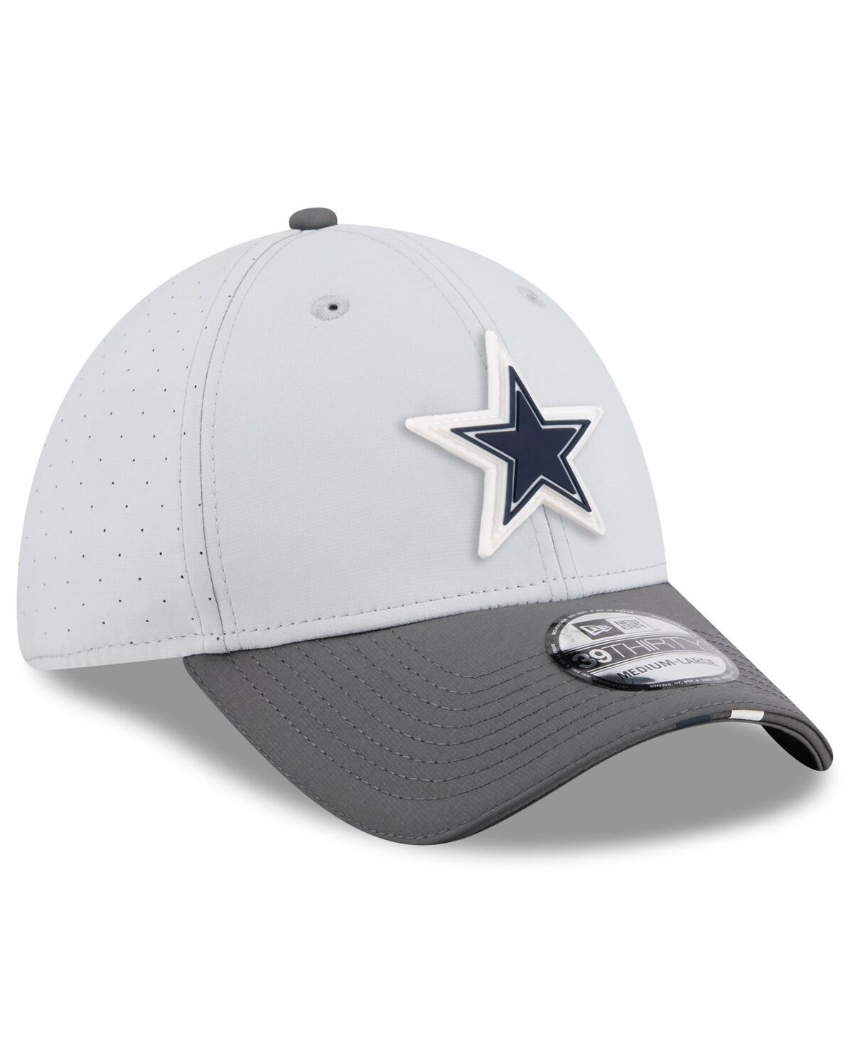 New Era Men's Gray/graphite Dallas Cowboys 2025 Nfl Training Camp 39thirty Flex Hat In Gray