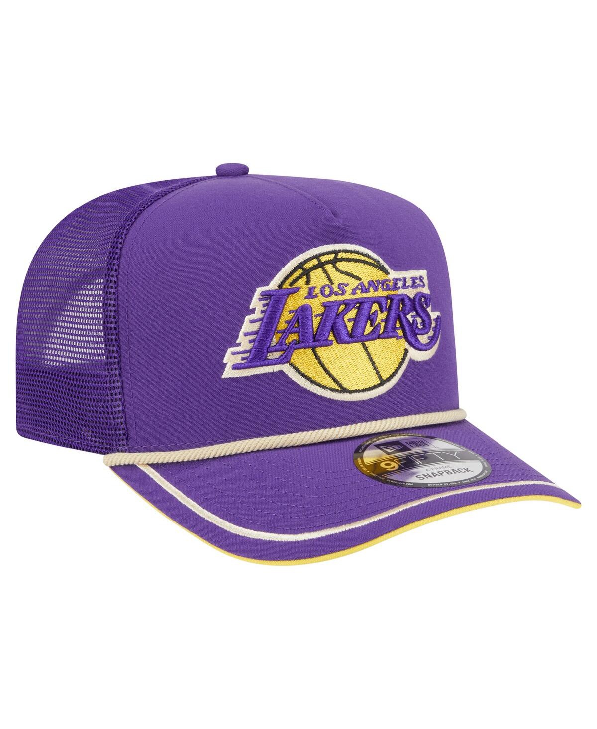 New Era Men's Purple Los Angeles Lakers Vintage Team Rope A-frame 9fifty Snapback Hat In Purple
