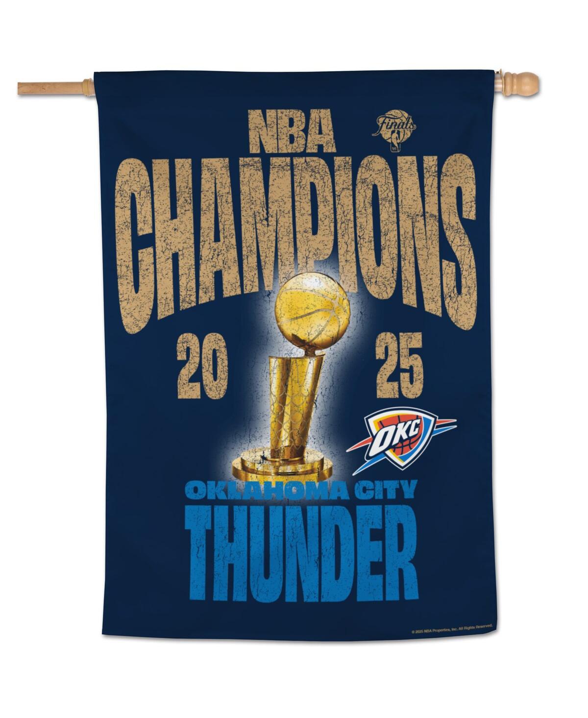 Wincraft Oklahoma City Thunder 2025 Nba Finals Champions Locker Room 28" X 40" Single-sided Vertical Banner In Transparent
