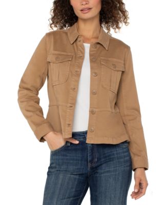 Petite Peplum Trucker Jacket
