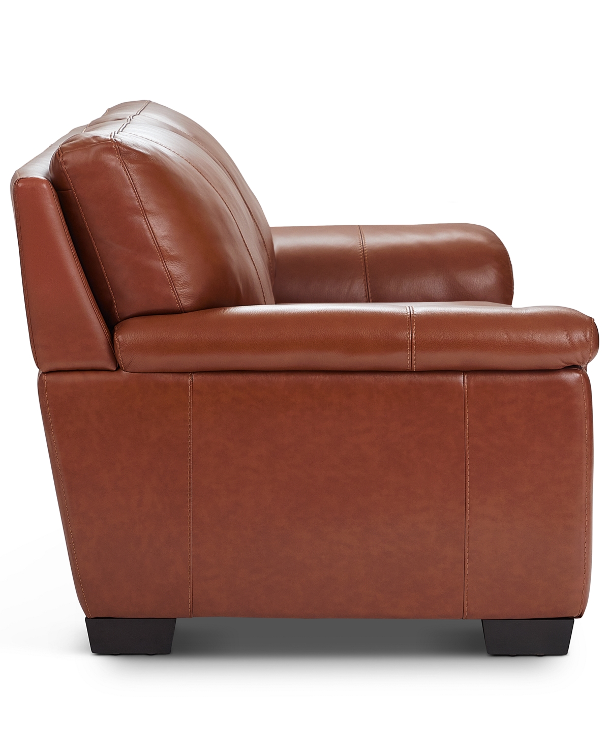 Macy's Cobbie Leather 69" Loveseat,  Exclusive In Brown
