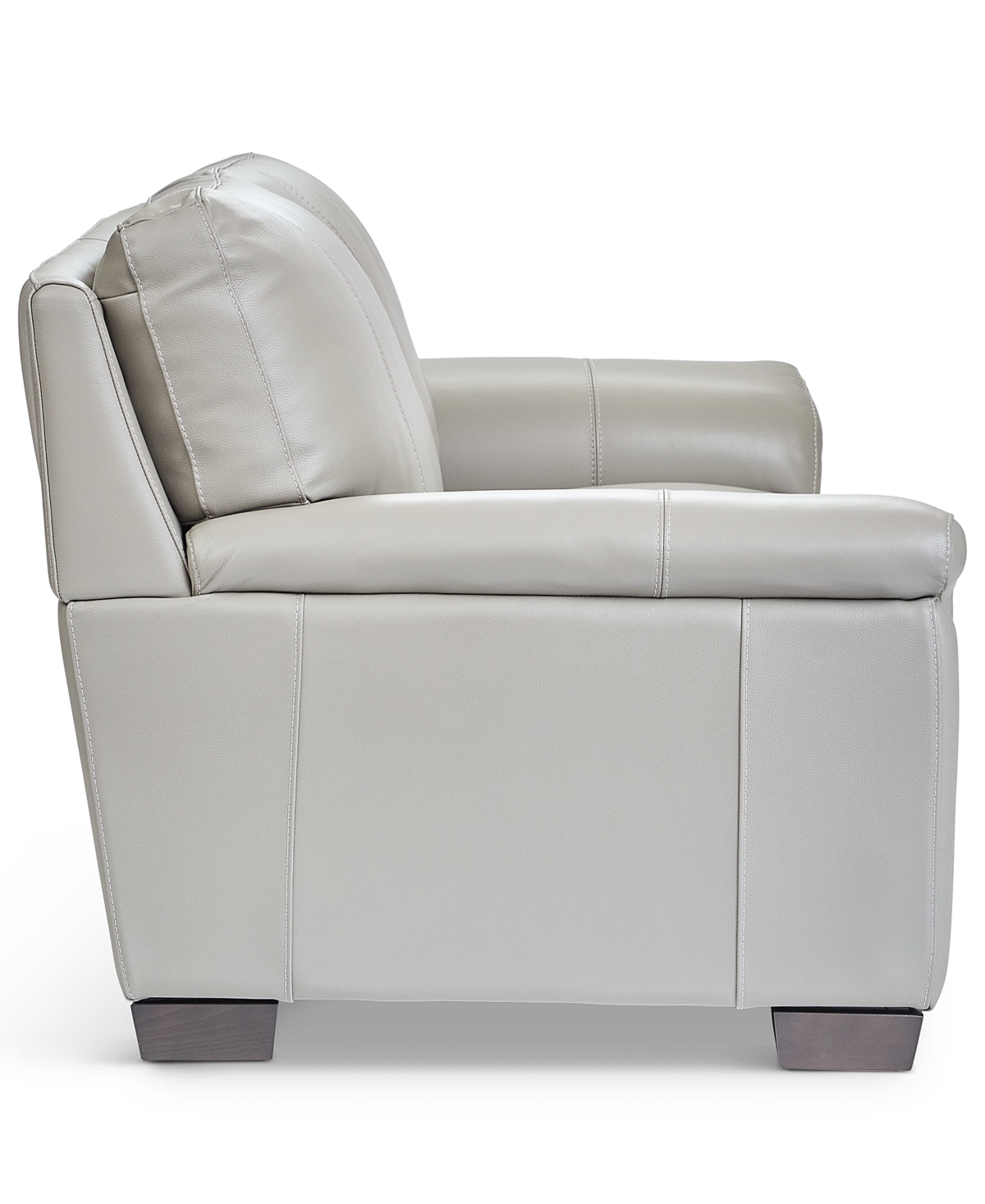Macy's Cobbie Leather 89" Sofa,  Exclusive In Gray