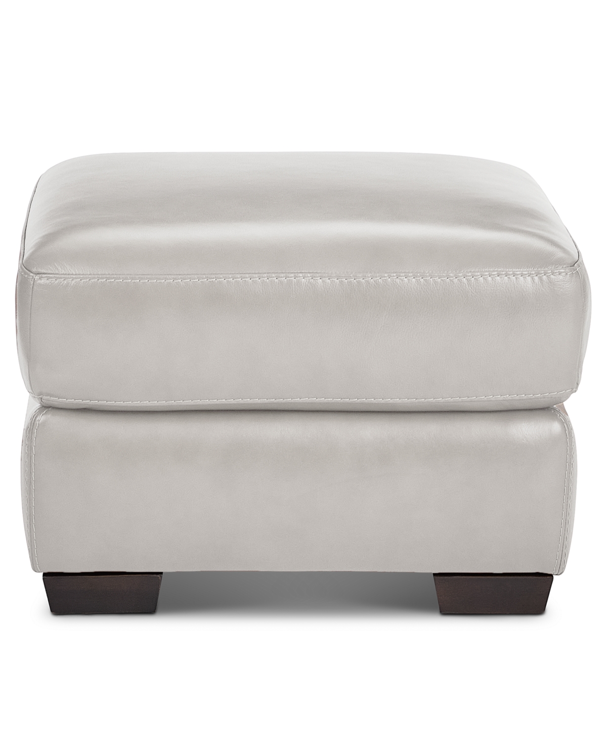 Macy's Cobbie Leather 24" Chair Ottoman, Exclusively At  In Gray
