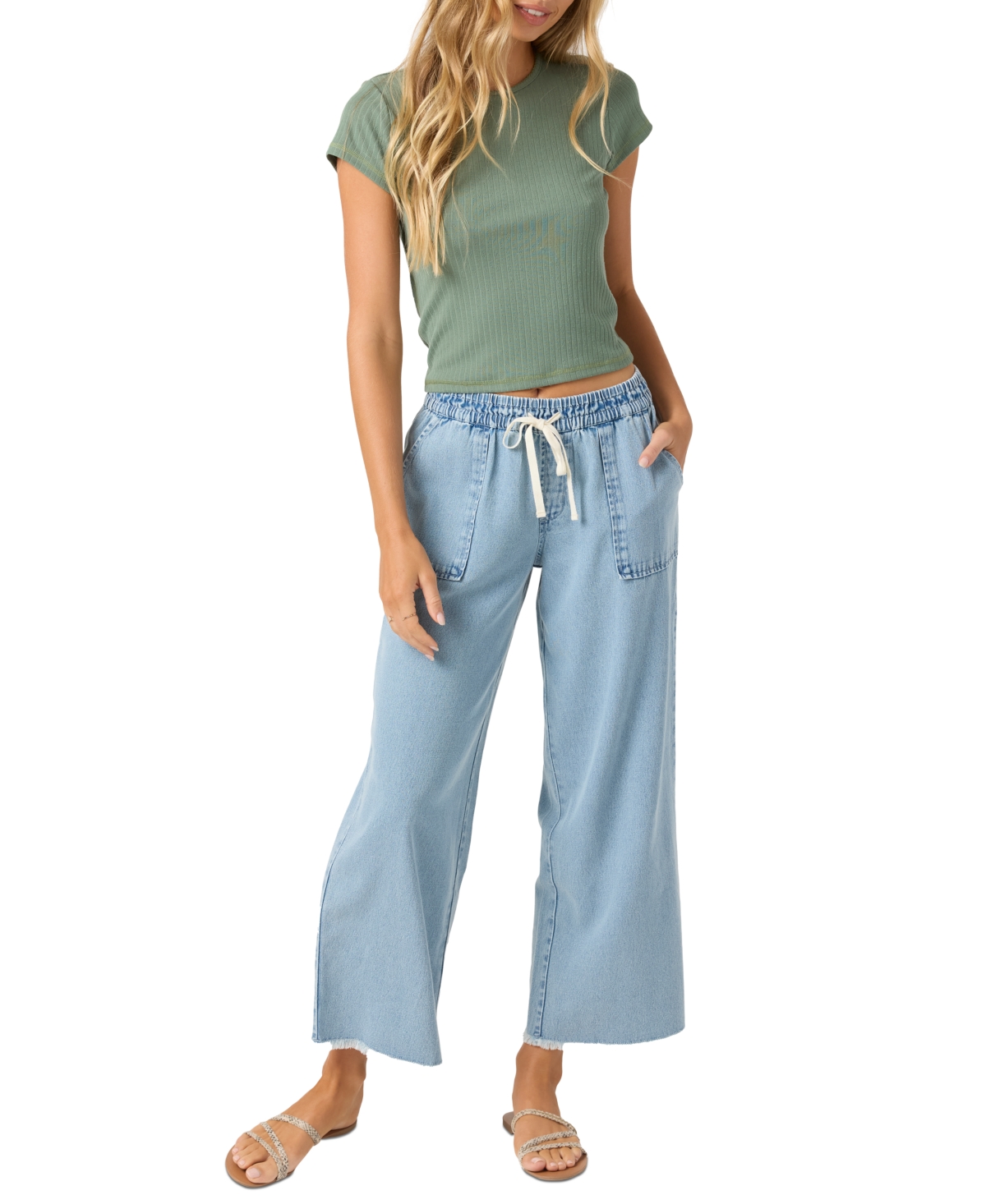 Juniors' Sevie Cotton Wide Led Denim Pants - Drifter