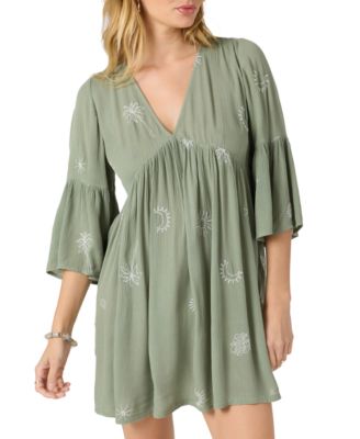 Juniors' Pennie V-Neck Ruffle-Sleeve Mini Dress