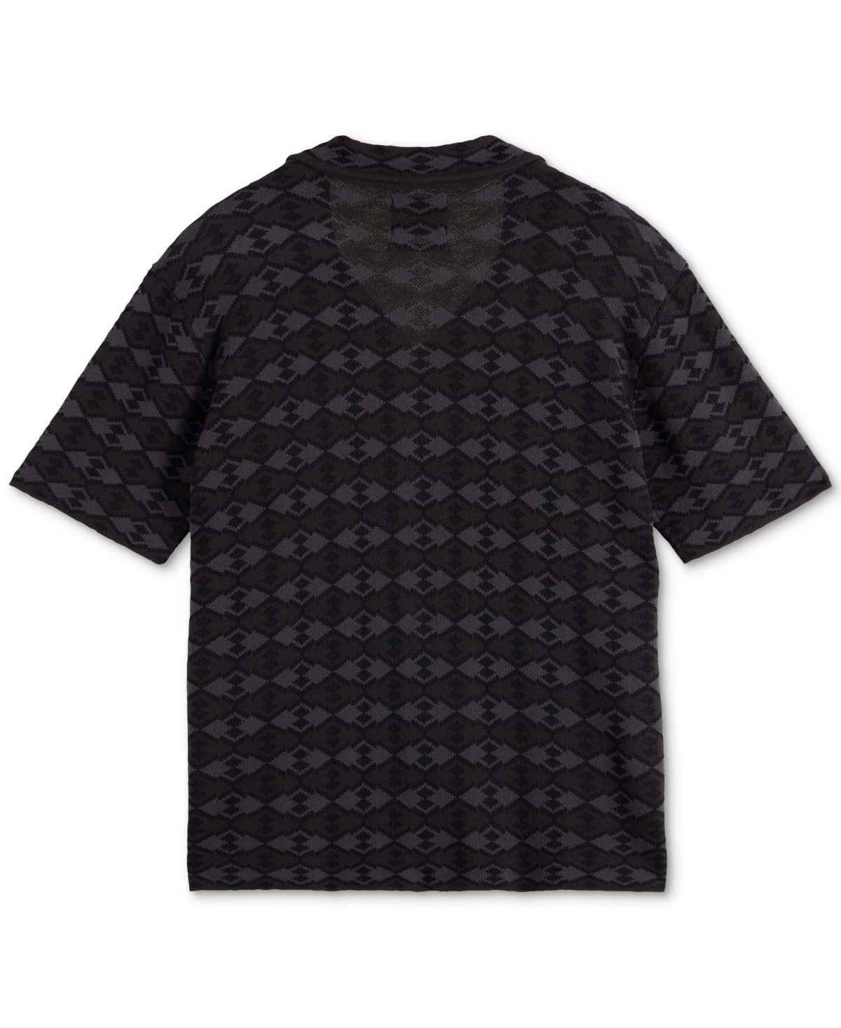 Scotch & Soda Men's Short Sleeve Tone On Tone Button-front Shirt In Black
