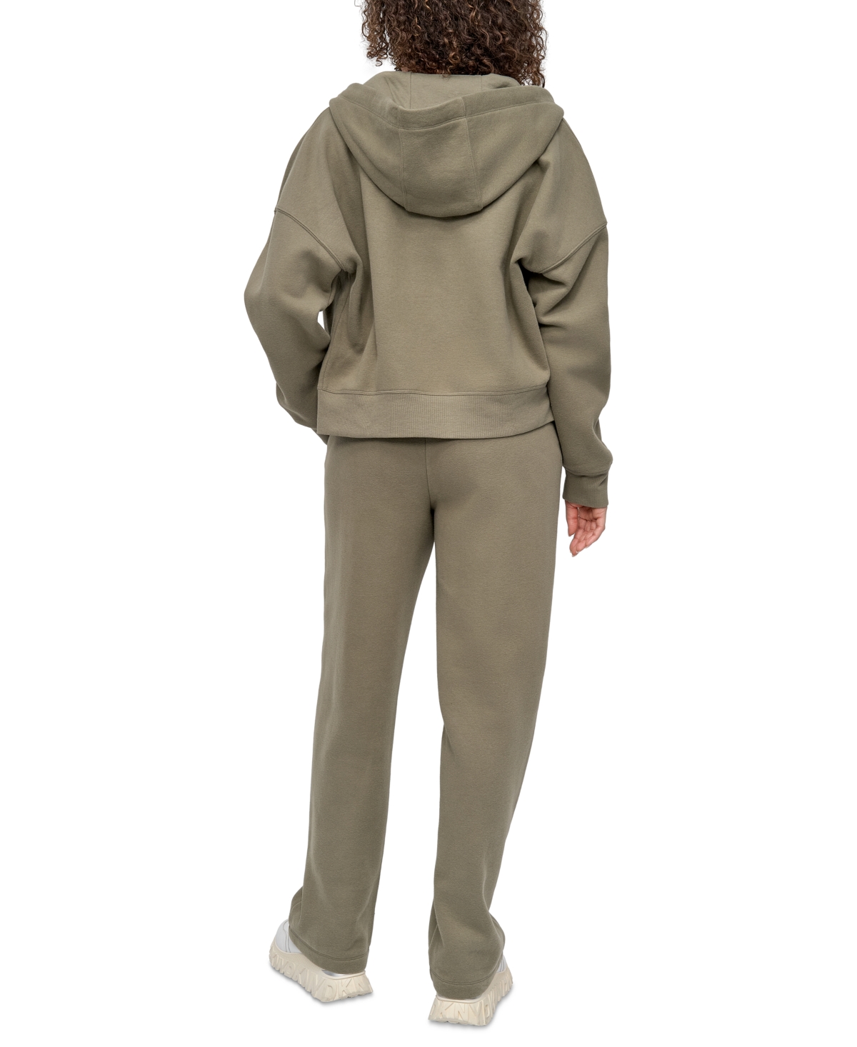 Dkny Women's Silicone Logo Full-zip Hoodie In Green