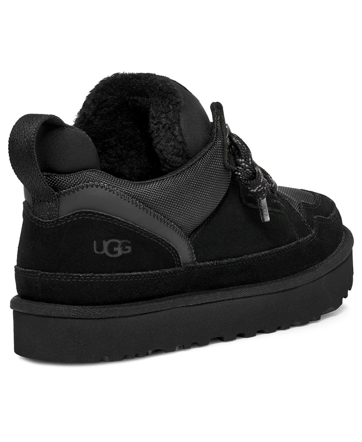Ugg Low-top Sneakers In Suede And Recycled Nylon In Black