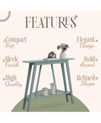 Conway Console Table Functional Narrow Wood Accent Entryway Table with Storage Shelf