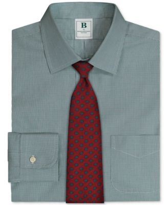 Brooks Brothers Men's Regular-Fit Spread Collar Micro-Houndstooth Dress Shirt