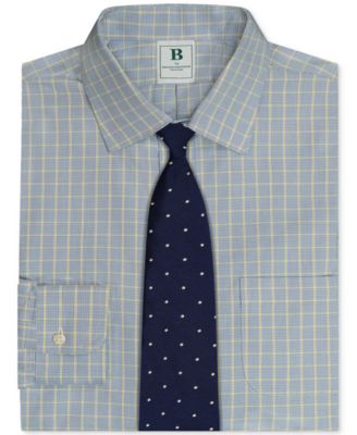 Brooks Brothers Men's Regular-Fit Navy Check Dress Shirt