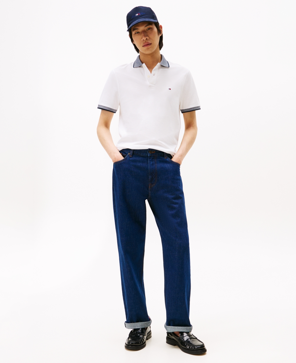 Tommy Hilfiger Men's Regular-fit Tipped Linen Polo Shirt In Gold