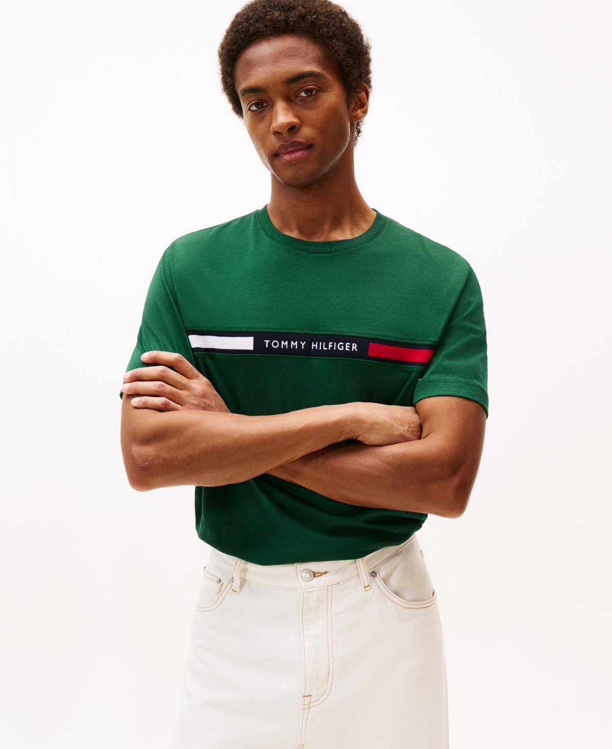 Tommy Hilfiger Men's Chest Insert Logo Short Sleeve T-shirt In Green